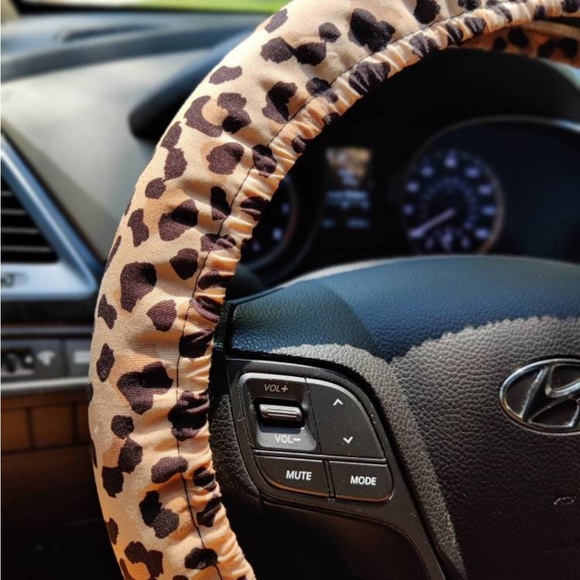 Leopard Print Steering Wheel Cover | Handmade from Etsy - Picture 2 of 2